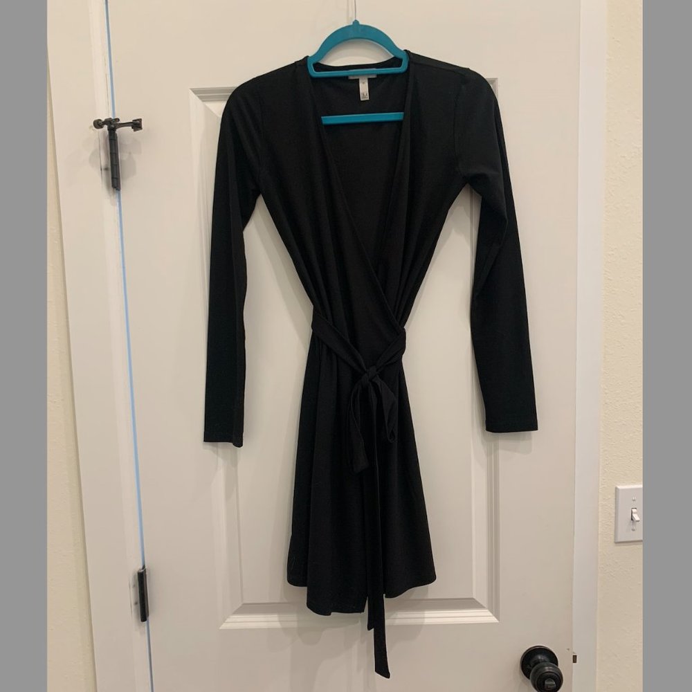 XS black wrap dress Leith
